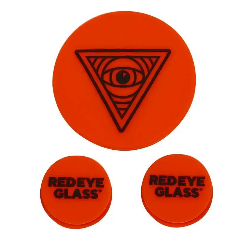 Red Eye Glass Silicone Water Pipe Cleaning Caps RED