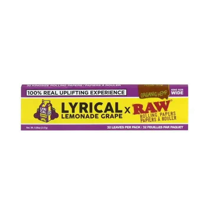 Grape King Size Wide Rolling Papers RAW x Lyrical Lemonade