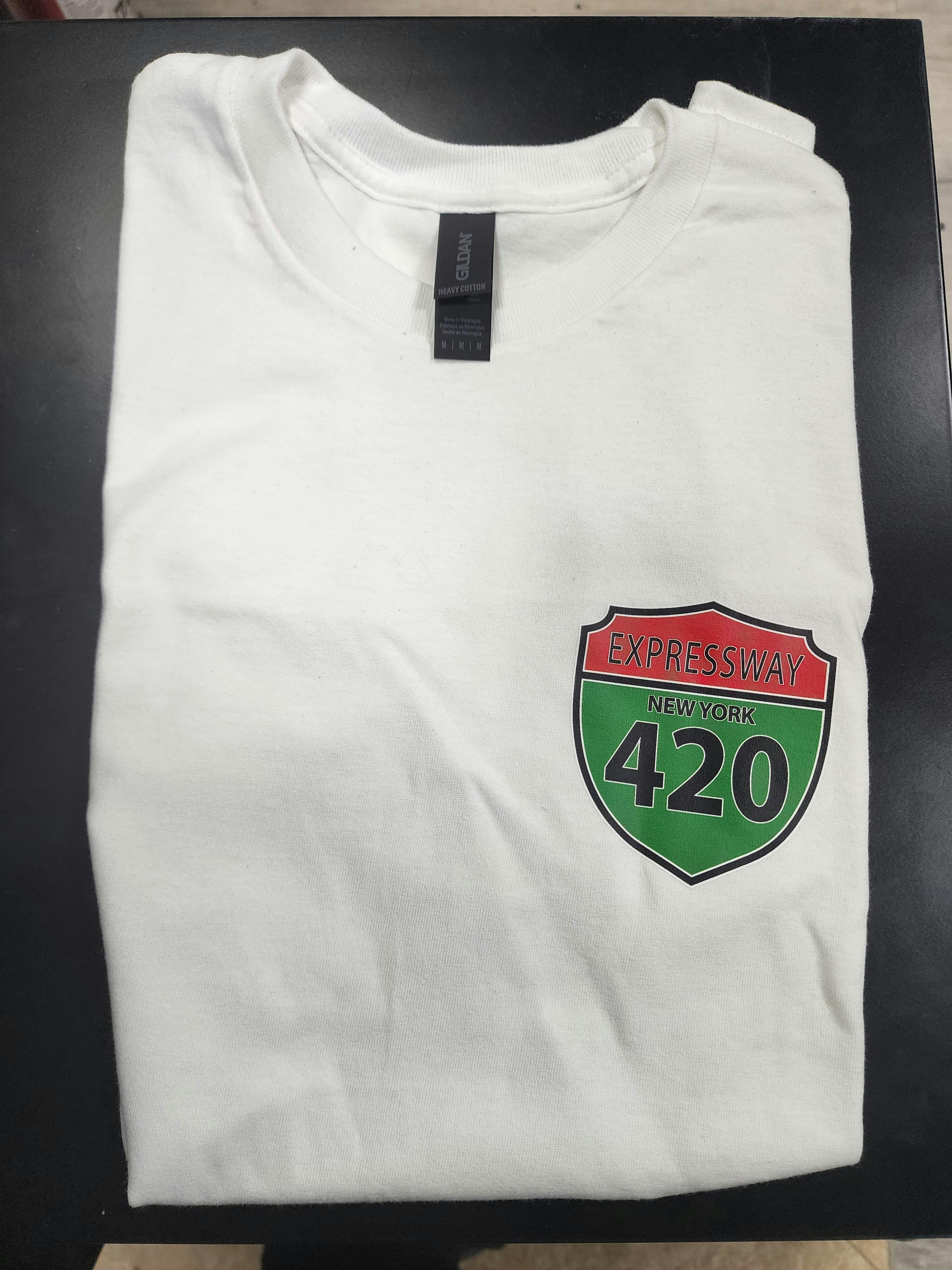 White 420 Express Way Tee