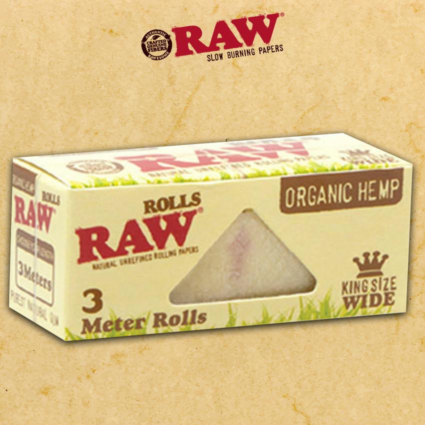 Raw 3 Meter Rolls King Size Wide Organic Hemp