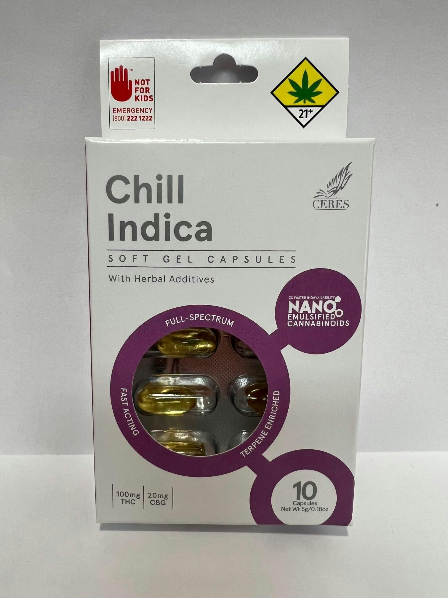 Ceres Chill Indica Capsules (I) 10pk 100mg by Ceres Garden