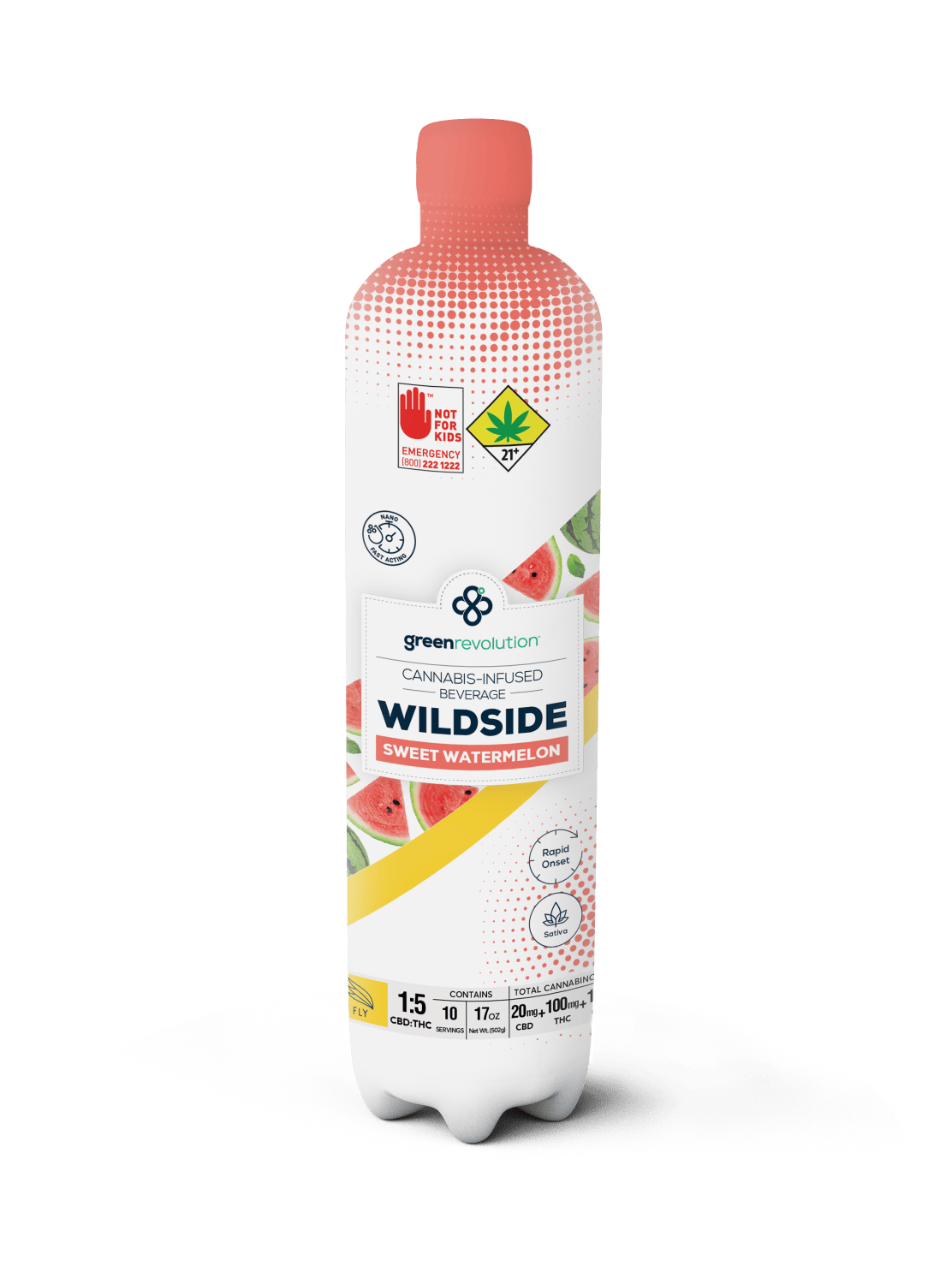 Green Revolution Nano Wildside Sweet Watermelon (S) THC 1:5 130mg by Green Revolution
