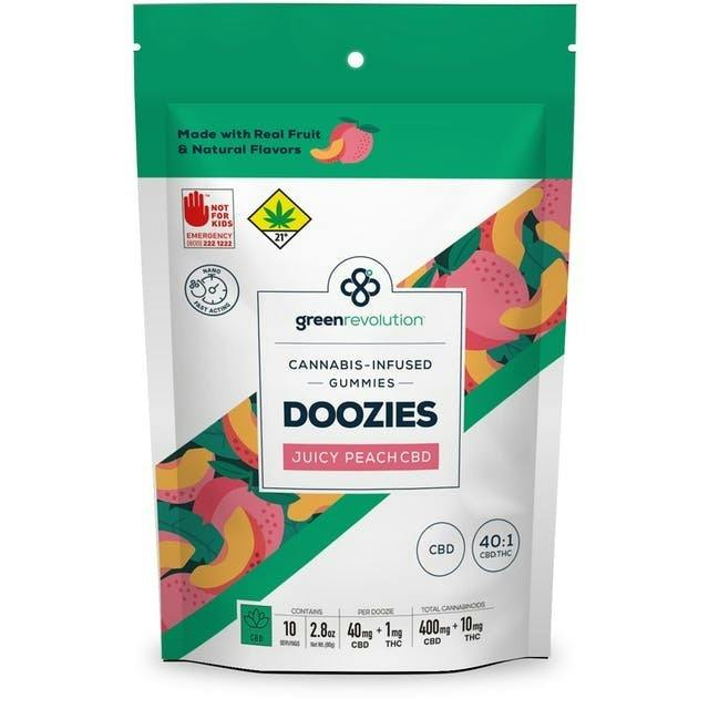 Green Revolution Nano Doozies Peach 40:1 (CBD:THC) 2pk 82mg by Green Revolution