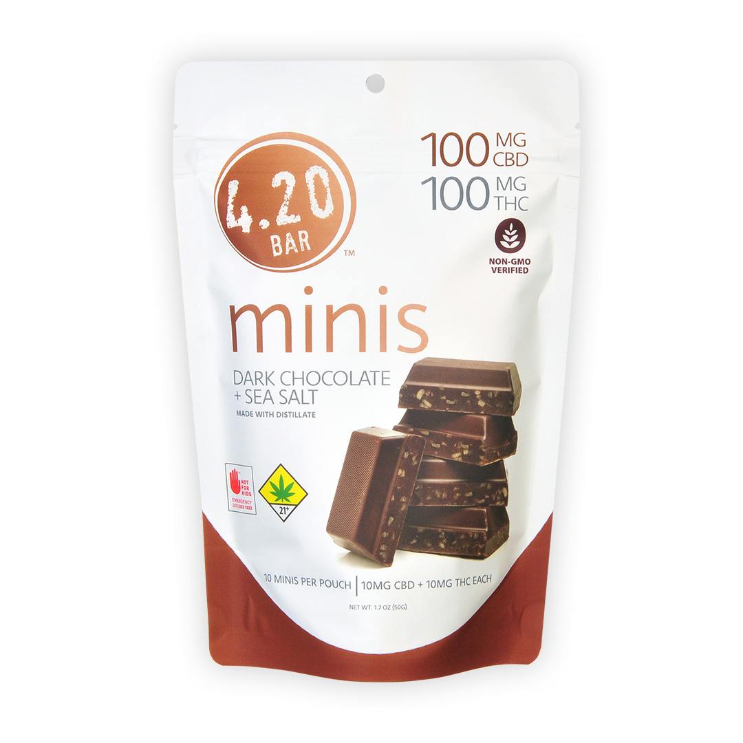 4.20 Minis Dark Chocolate Sea Salt 1:1 10pk 200mg by 4.20 Mini
