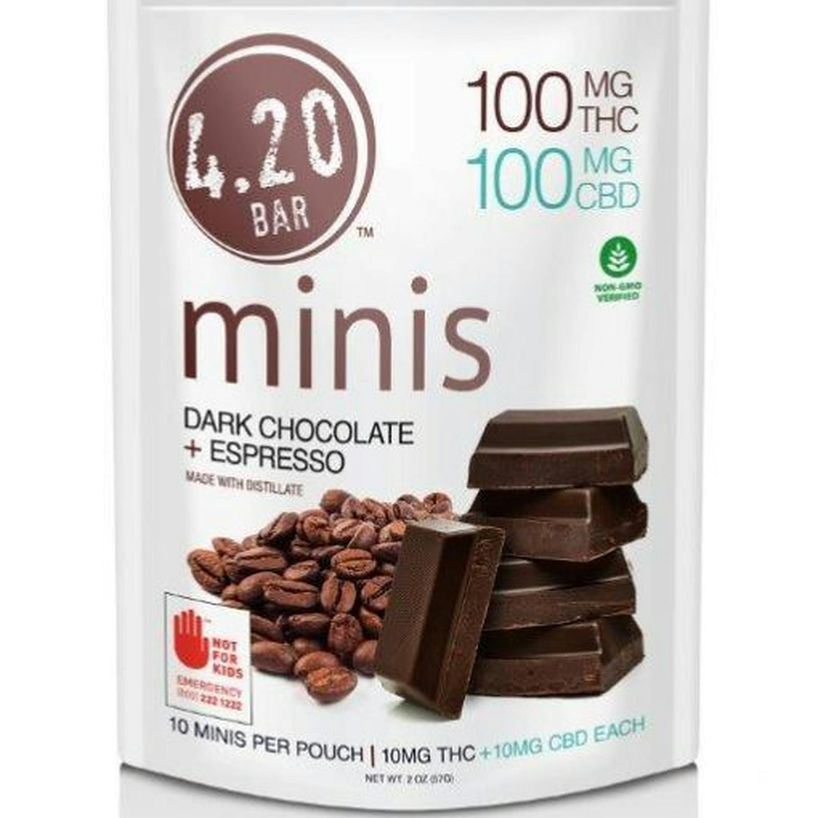 4.20 Minis Dark Chocolate Espresso 1:1 10pk 200mg by 4.20 Mini