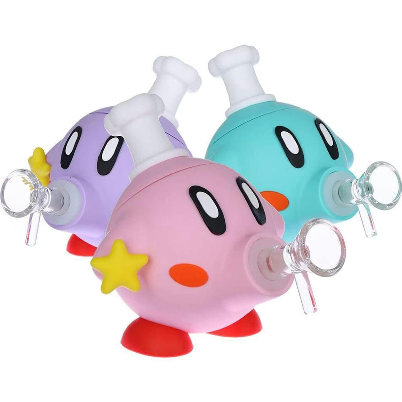 Power Up Star Friend Silicone Water Pipe - 4.5" / 14mm F - Assorted Colours
