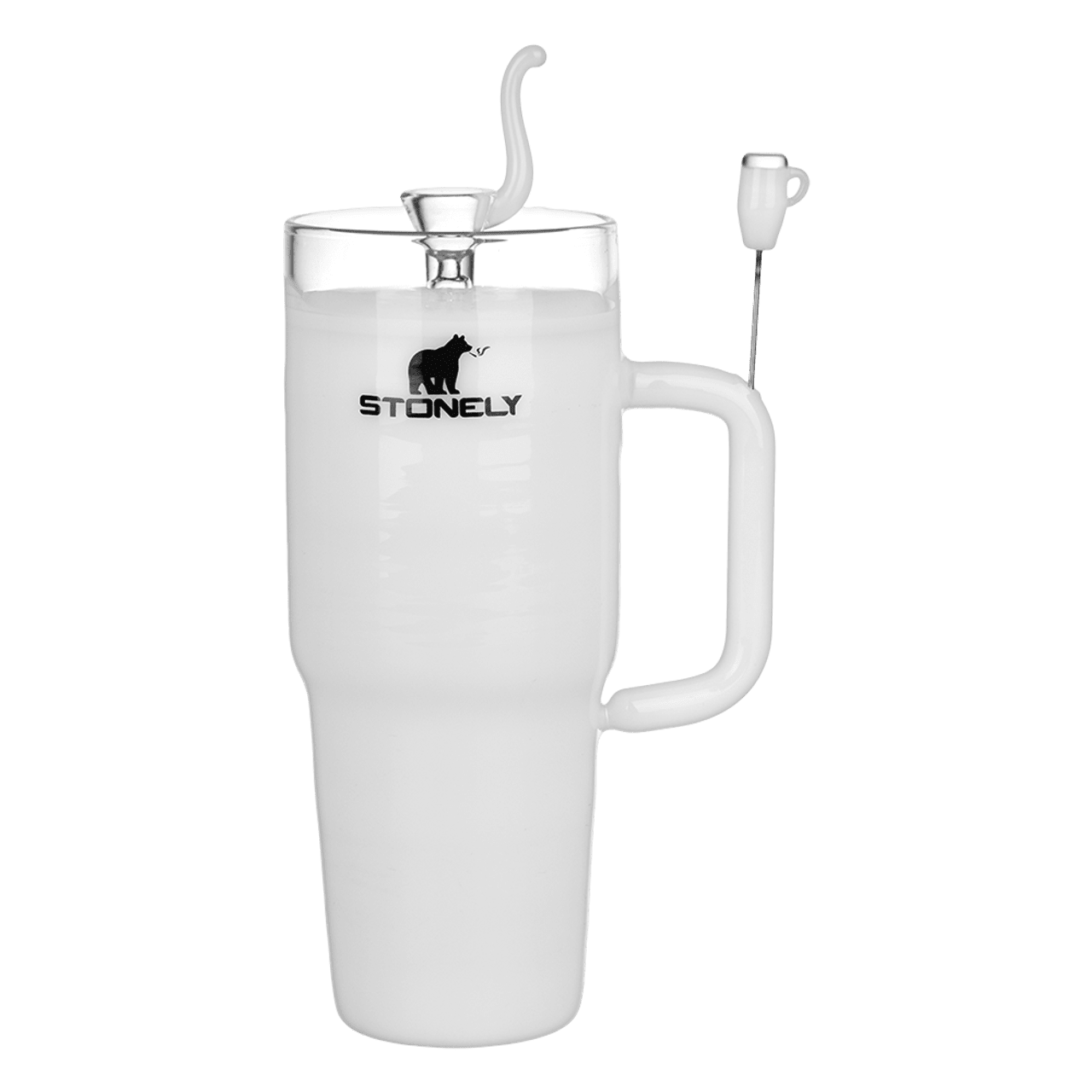 Pulsar Stonely Cup Glass Water Pipe - 8.5" / 14mm F - White