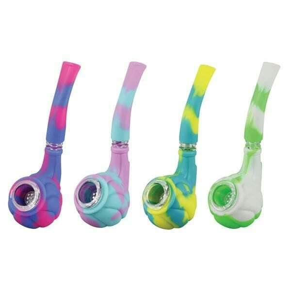 Silicone Handpipe w/ Glass Screen - 5.5" / Colors Vary