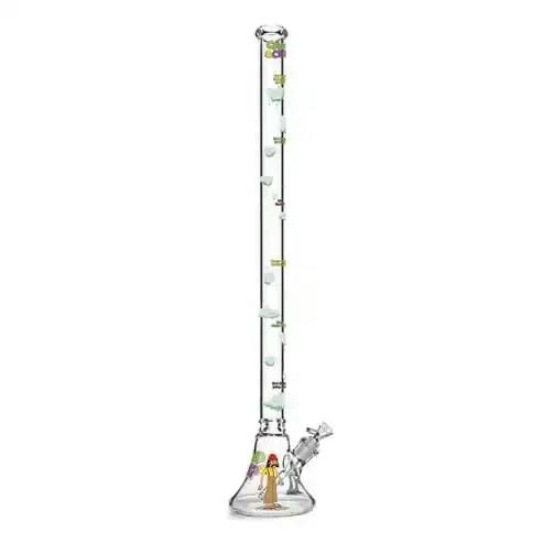 CHEECH & CHONG - GLASS 48" TALL 7MM THICK (HOW HIGH ARE YOU) BELL BASE WATER PIPE