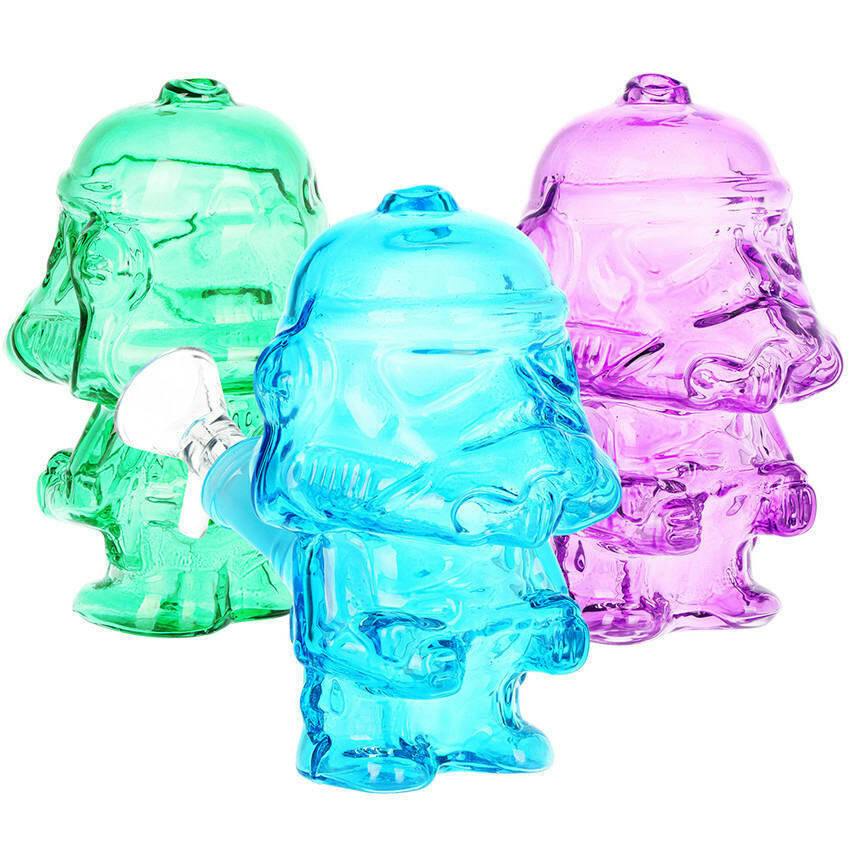 4.5" Smoke Trooper Glass Bubbler, Assorted Colours