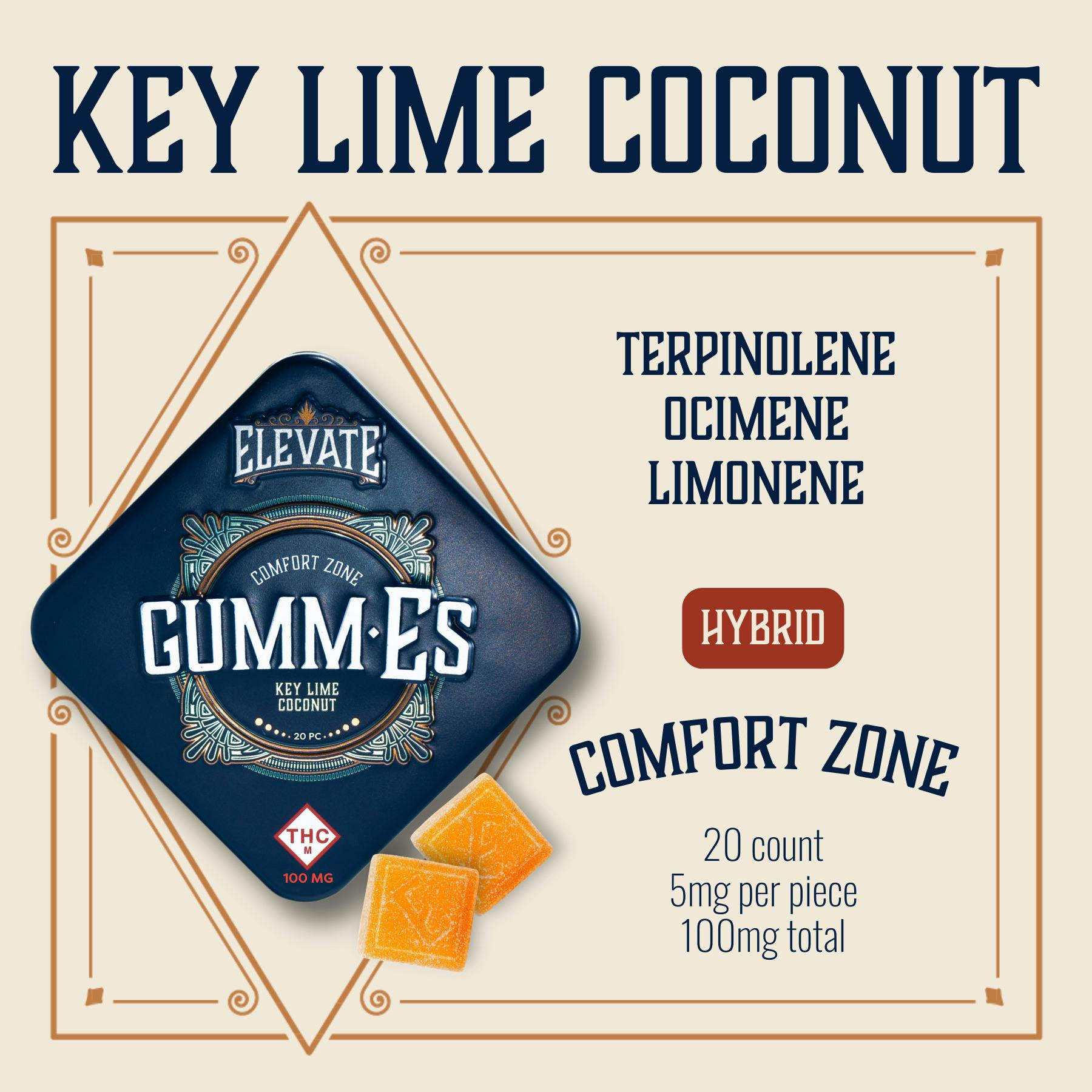 Elevate: GummEs | Key Lime Coconut | 100mg | 20pk