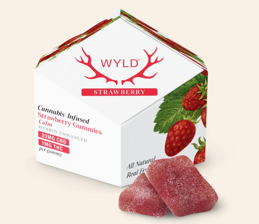 Wyld | Strawberry 20:1 CBD:THC Gummies | Edible | 1mg X 10