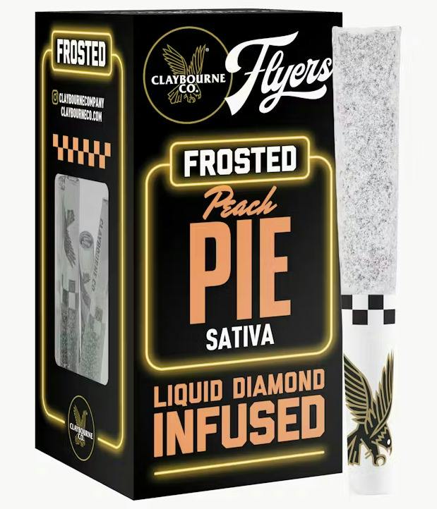 Claybourne Co. | Peach Pie Frosted Flyer | Infused Pre Roll Pack | 5 X