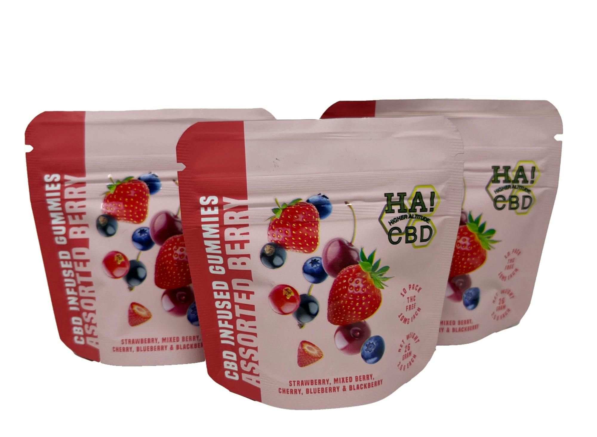 10mg CBD Berry Assorted Gummies 10 Pack by HA! CBD