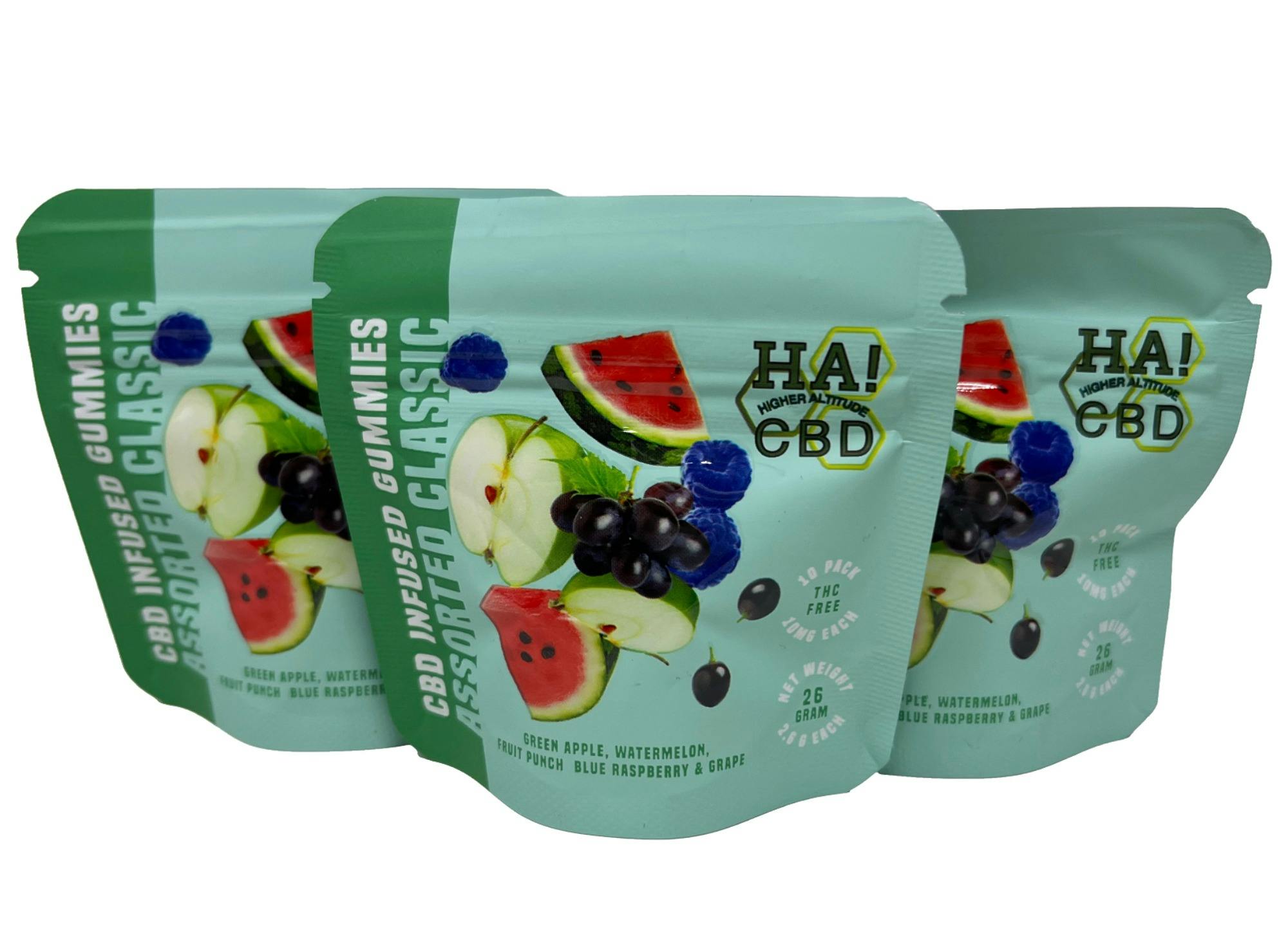 10mg CBD Original Assorted Classic Gummies 10 Pack by HA! CBD