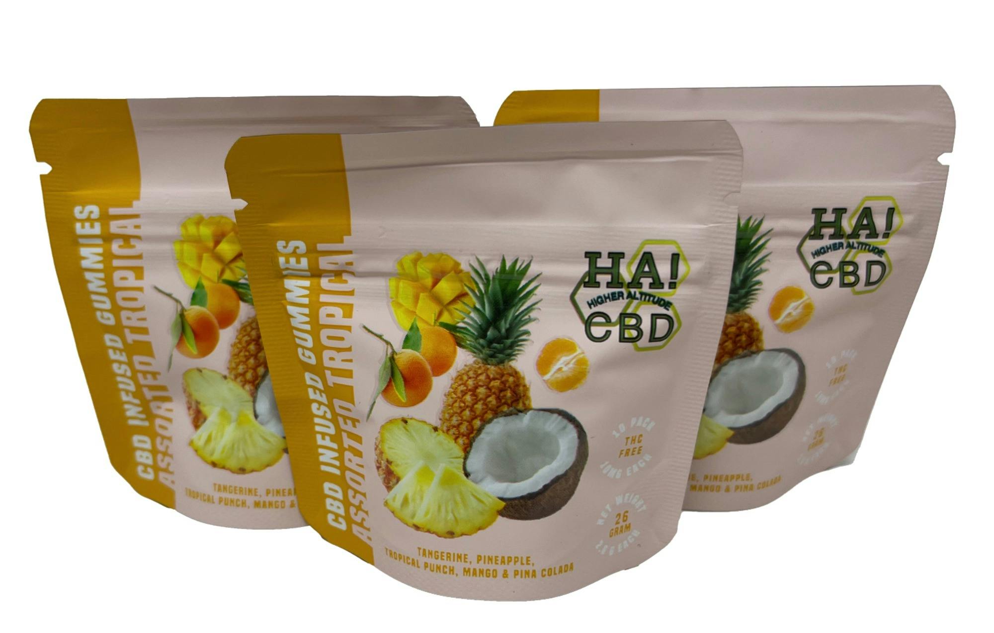 10mg CBD Tropical Assorted Gummies 10 Pack by HA! CBD