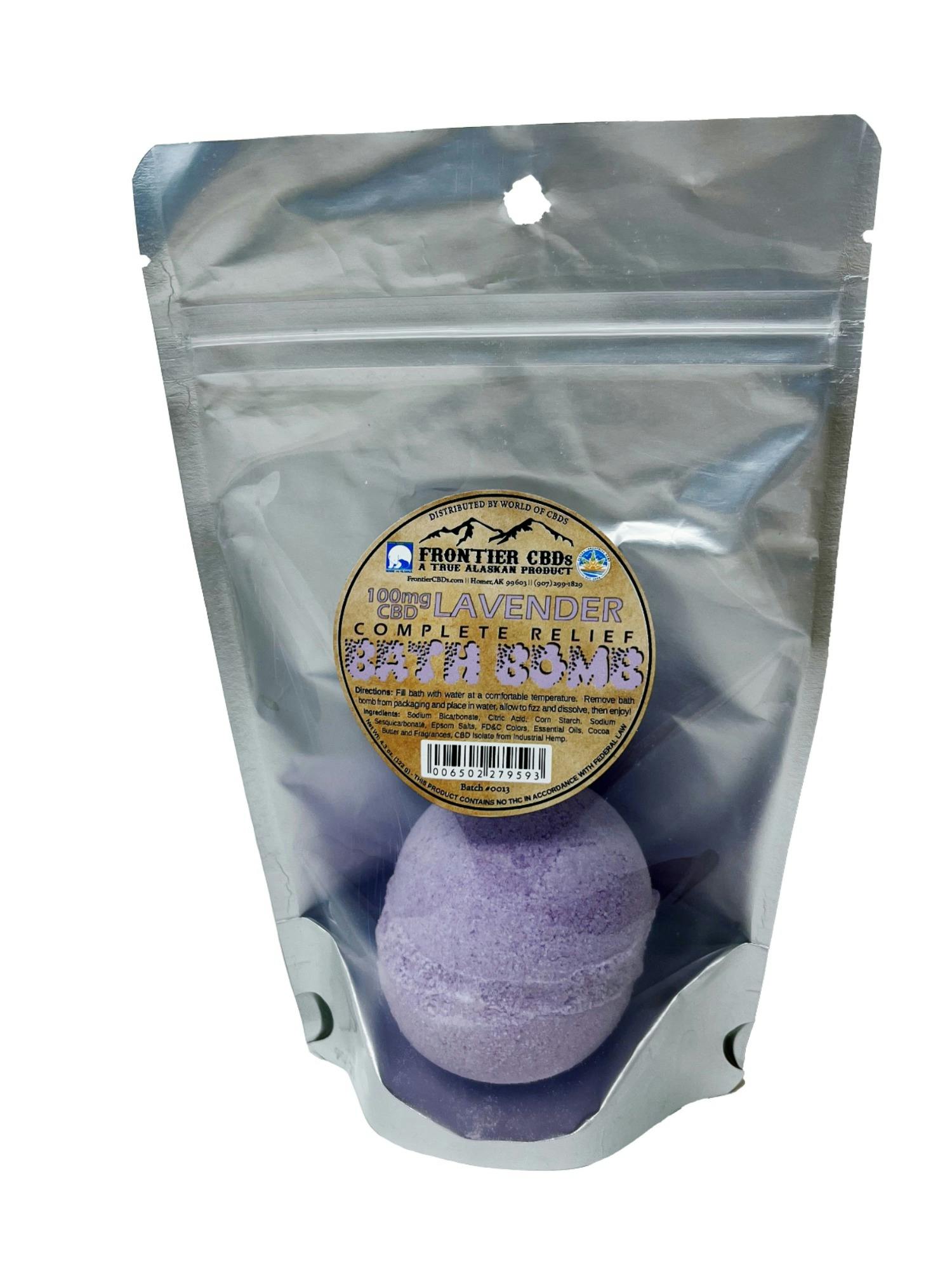 100mg "Lavender" CBD Bath Bomb by Frontier CBD
