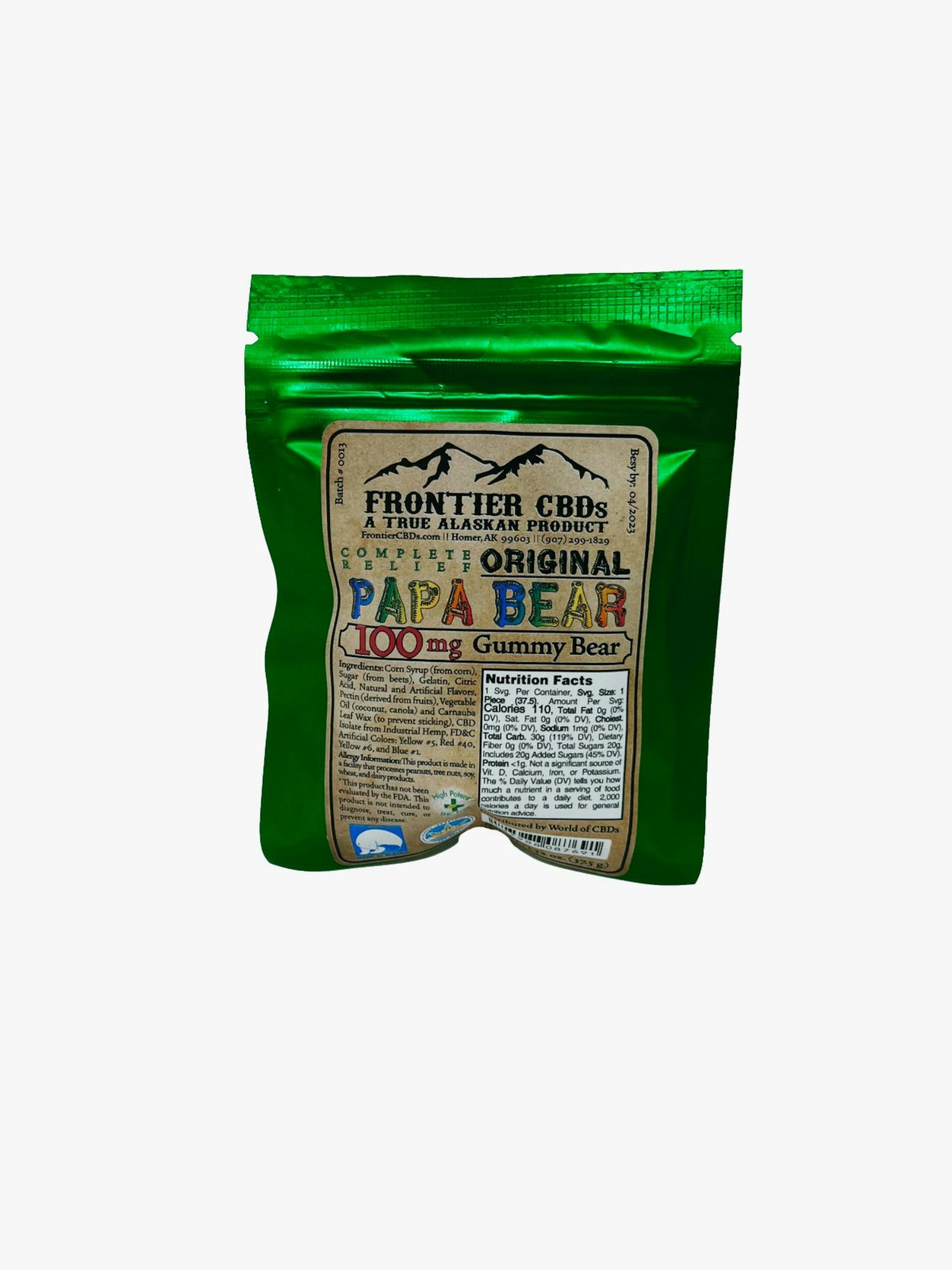 100mg "Papa Bear" CBD Gummy by Frontier CBDs