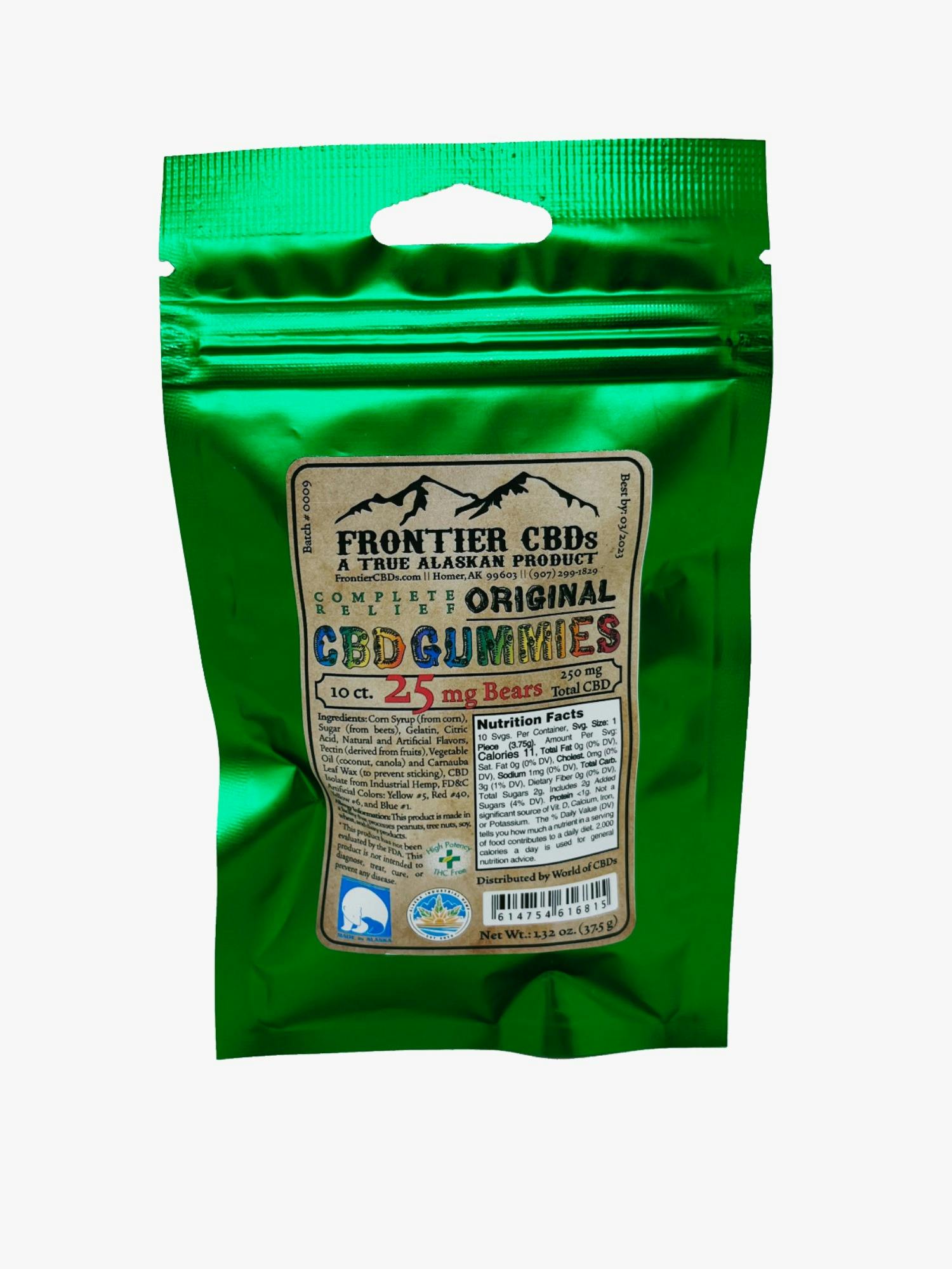 25mg CBD Gummy Bears 10-Pack by Frontier CBD
