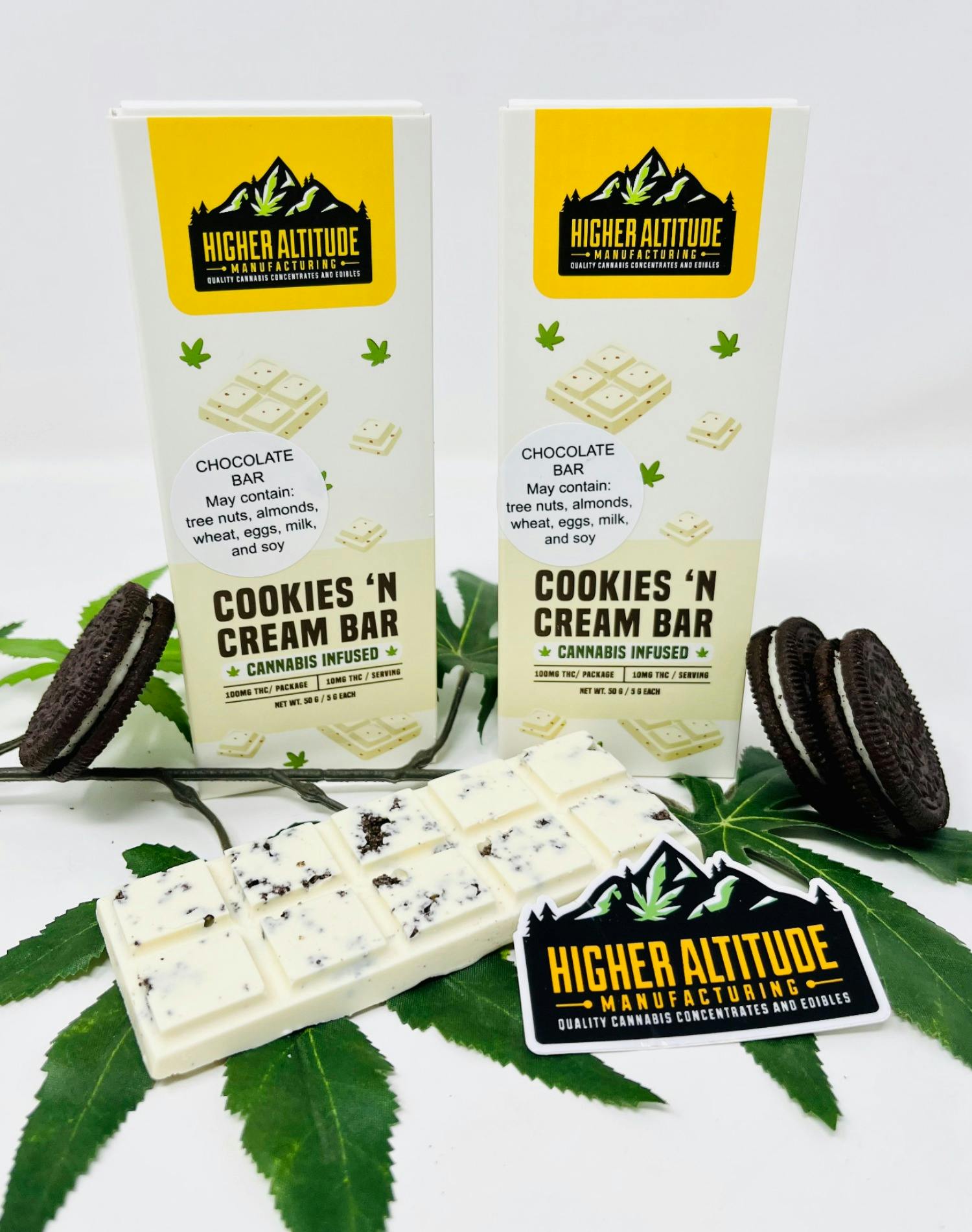 100mg THC Cookies 'N Cream Bar by Higher Altitude