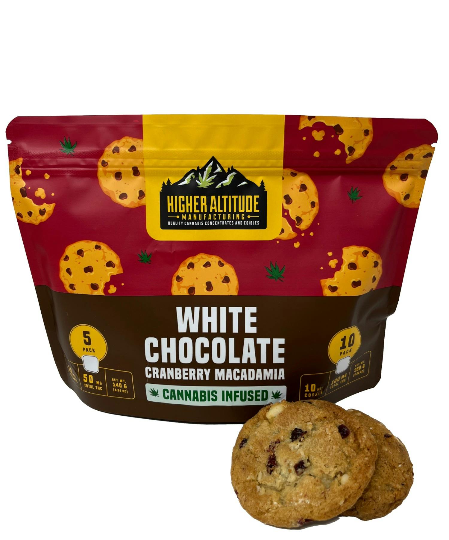10mg THC White Chocolate Cranberry Macadamia Nut Cookie 10-Pack by Higher Altitude