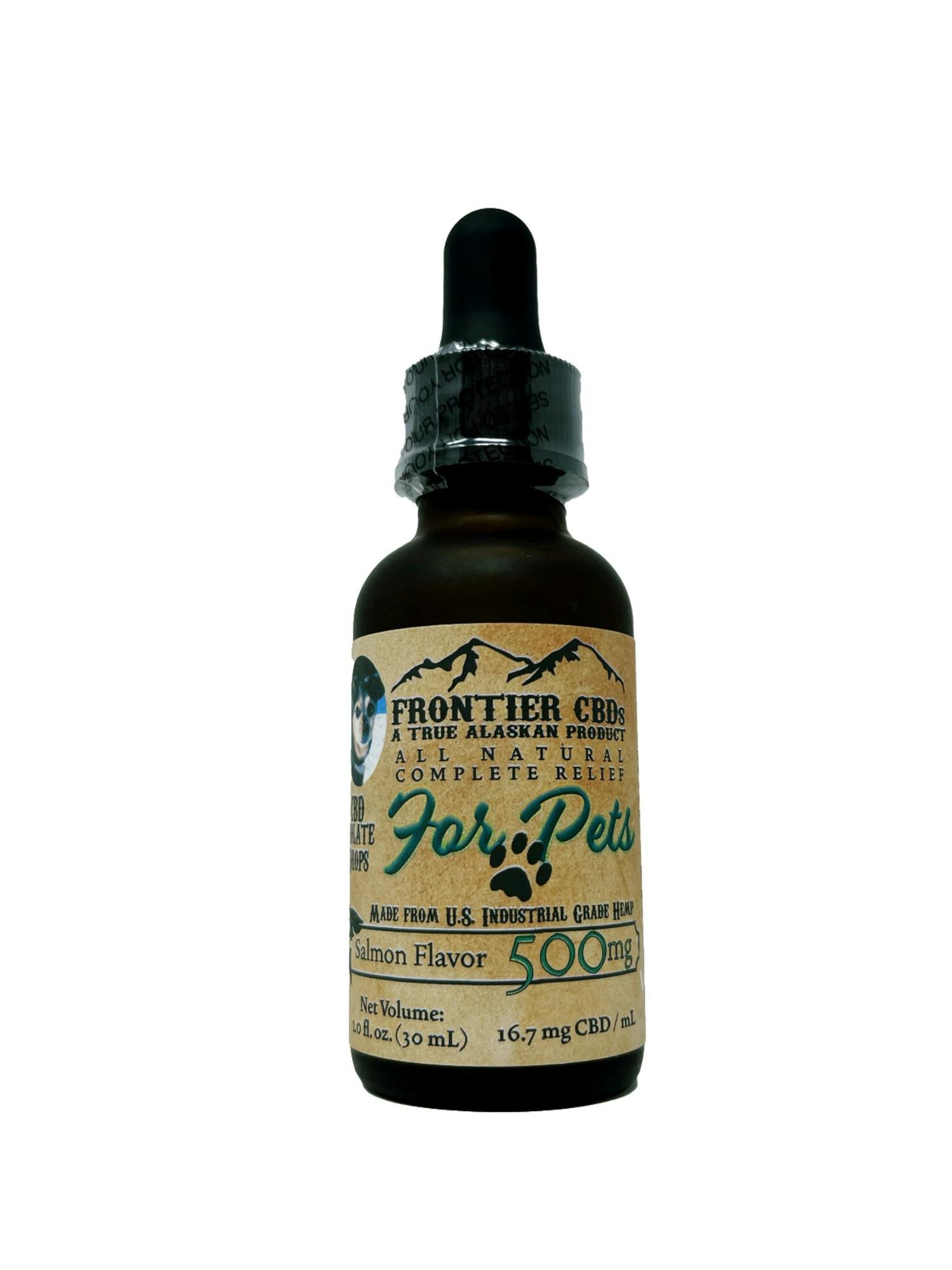 500mg Pet CBD drops Salmon flavor by Frontier CBD