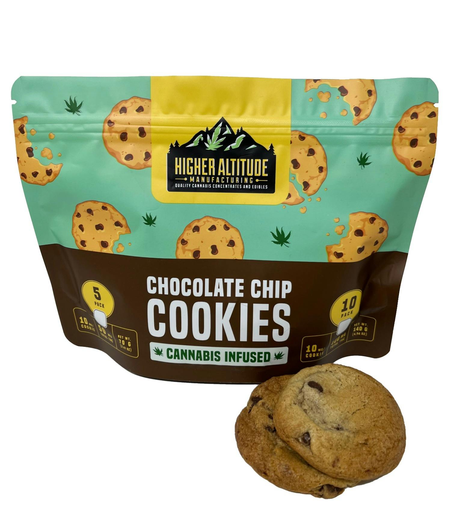 10mg THC Chocolate Chip Cookie 10-Pack by Higher Altitude