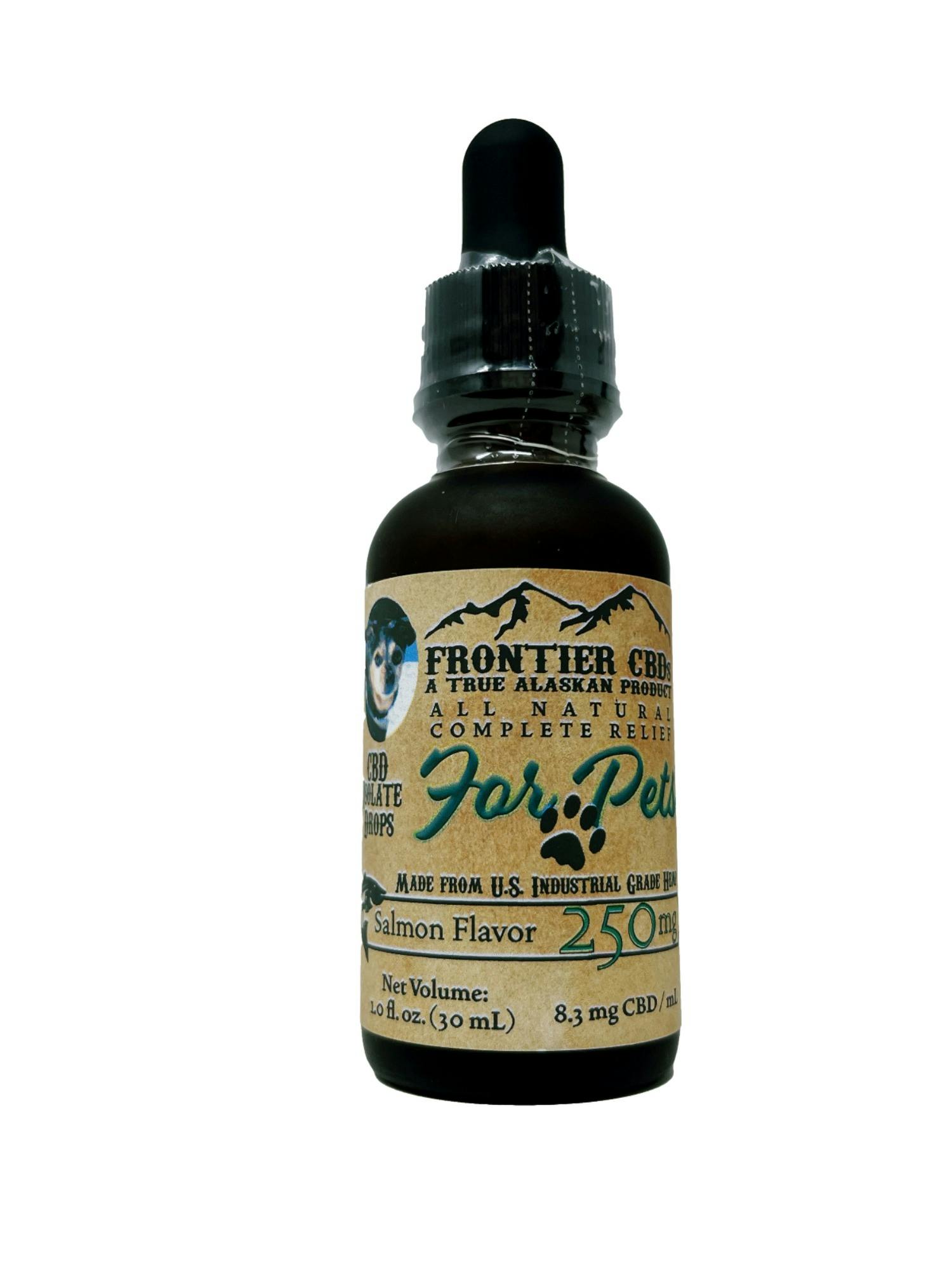 250mg Pet CBD Tincture by Frontier CBD- Salmon Flavor