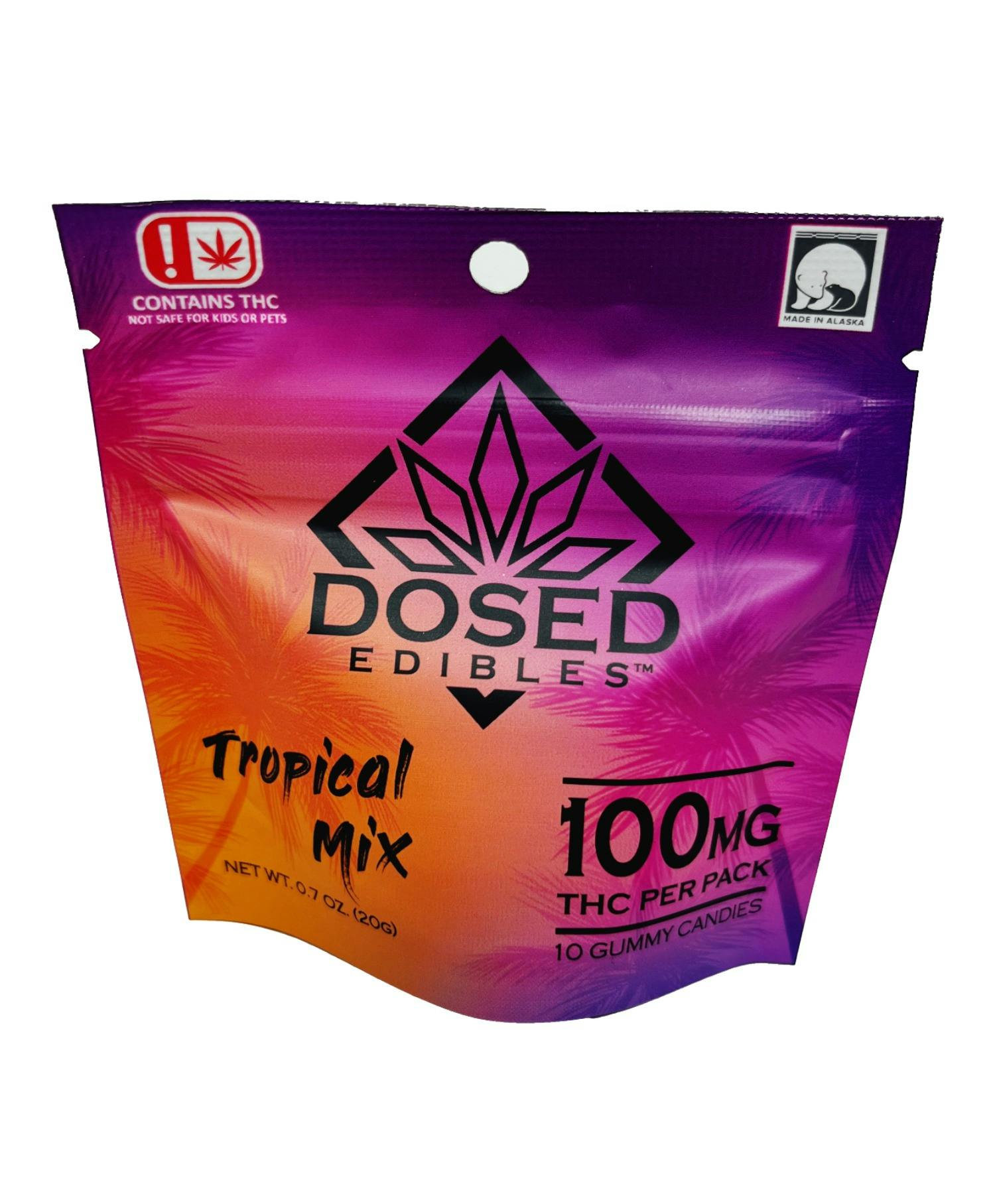 10mg THC "Tropical Mix" Gummy 10-Pack by Dosed