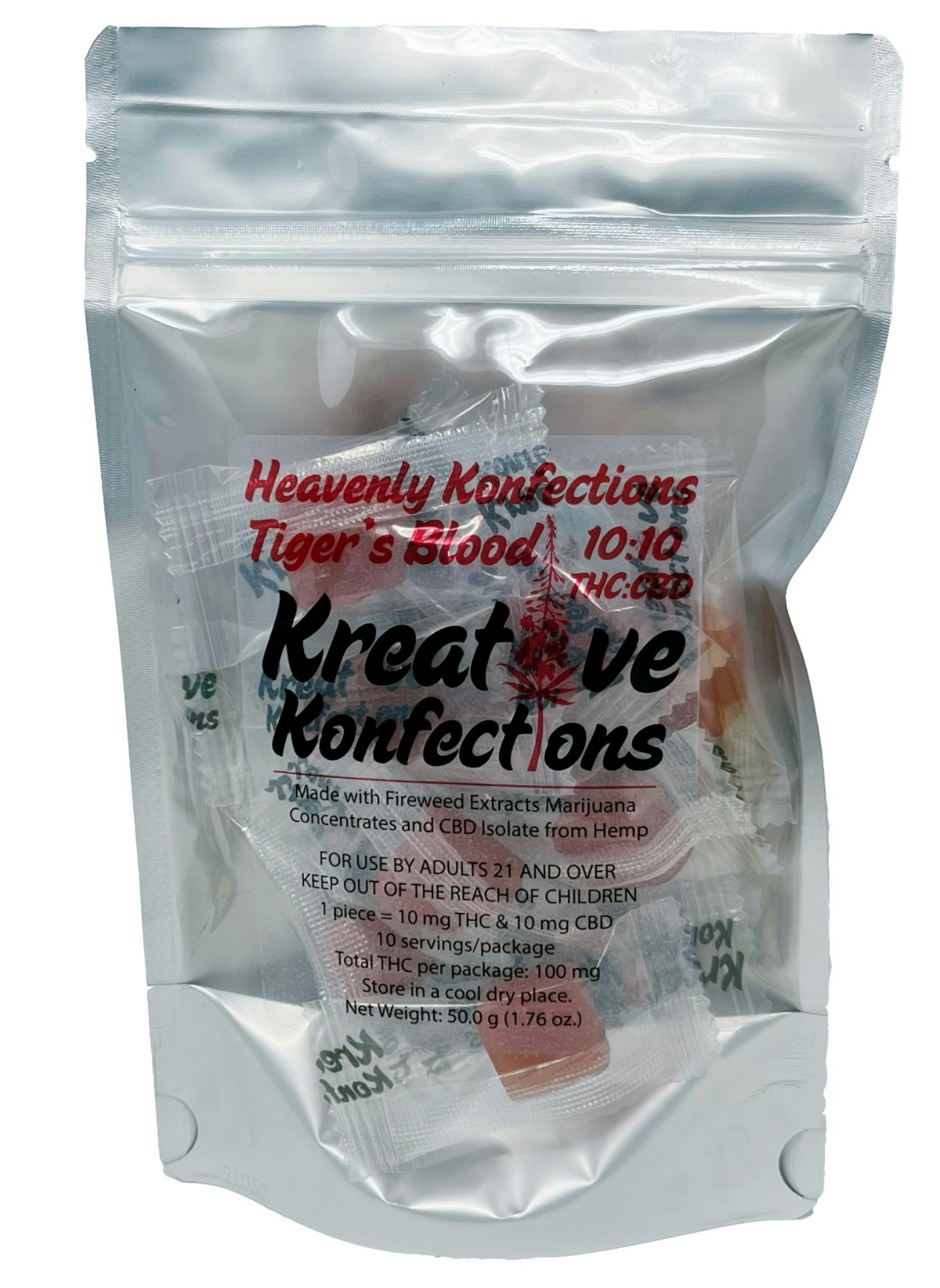 Tiger's Blood Heavenly Konfections | Indica | 100mg | 10pk