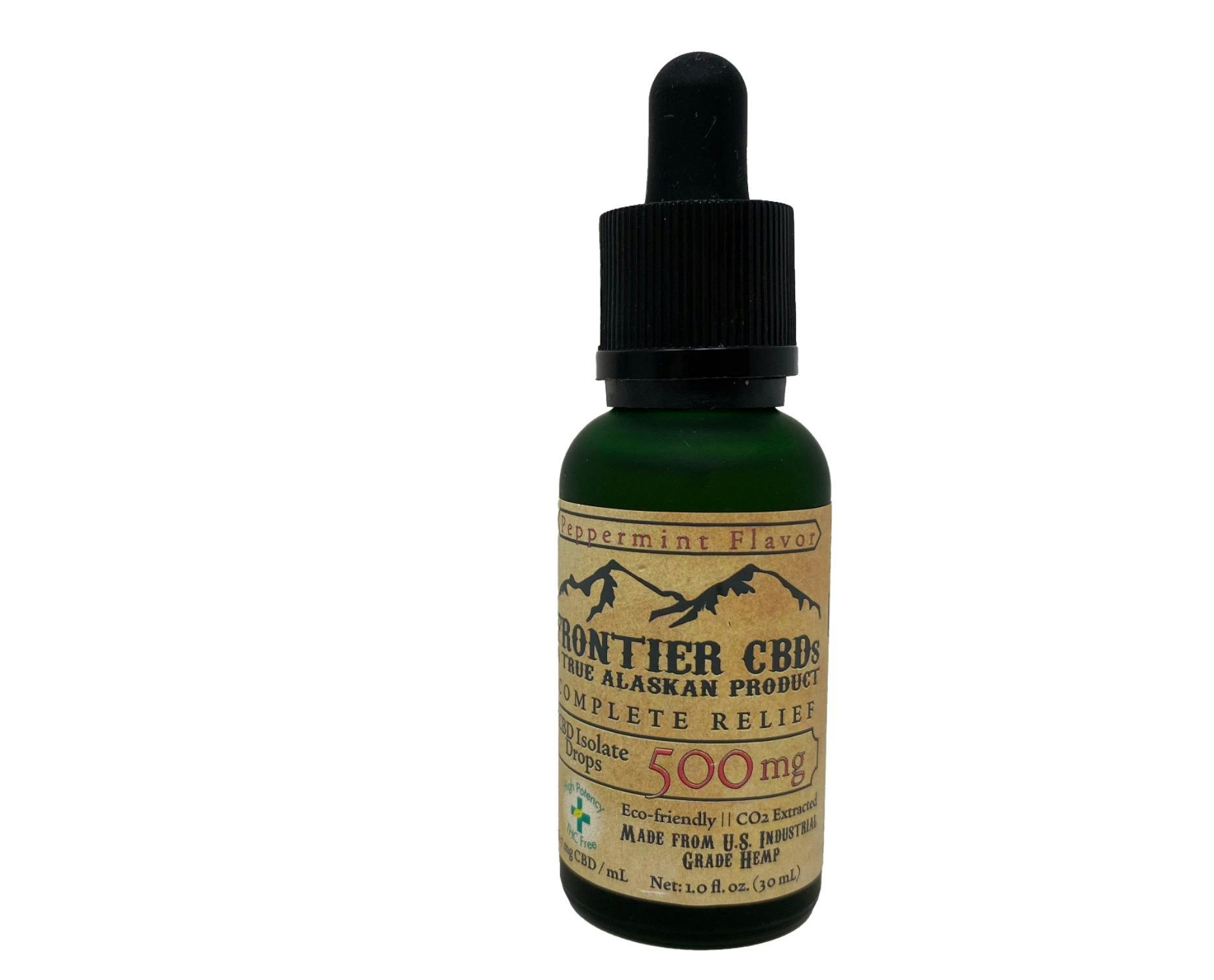 500mg CBD Tincture Drops Peppermint by Frontier CBD