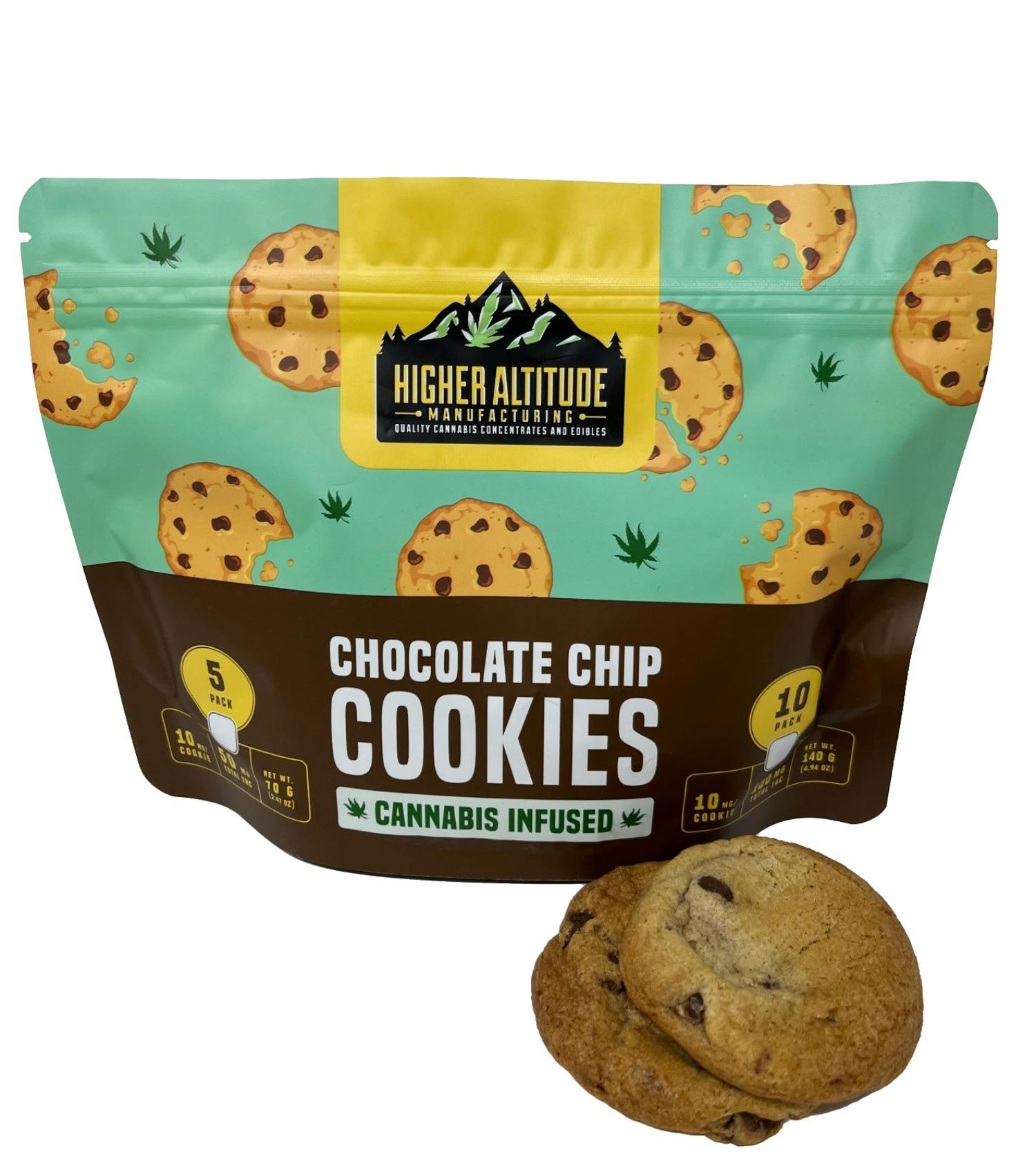 10mg THC Chocolate Chip Cookie 5-Pack by Higher Altitude Manufacturing