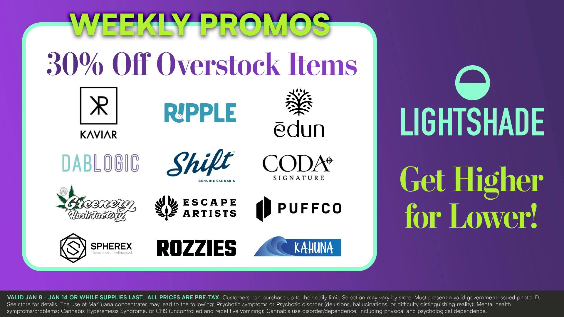 16.25 on 1000mg Carts + MORE! at Lightshade 6th Ave Weedmaps