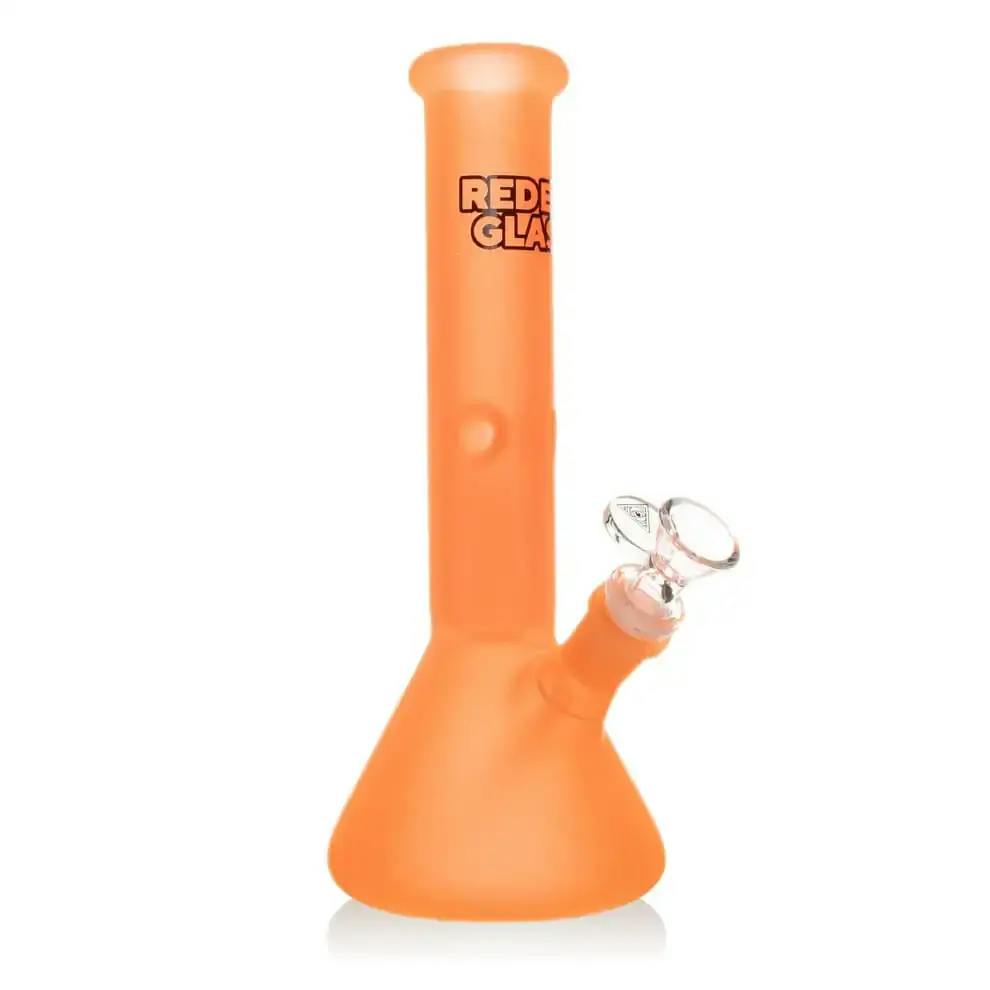 Red Eye Glass - 10" Frosted Beaker Base Bong (Orange)
