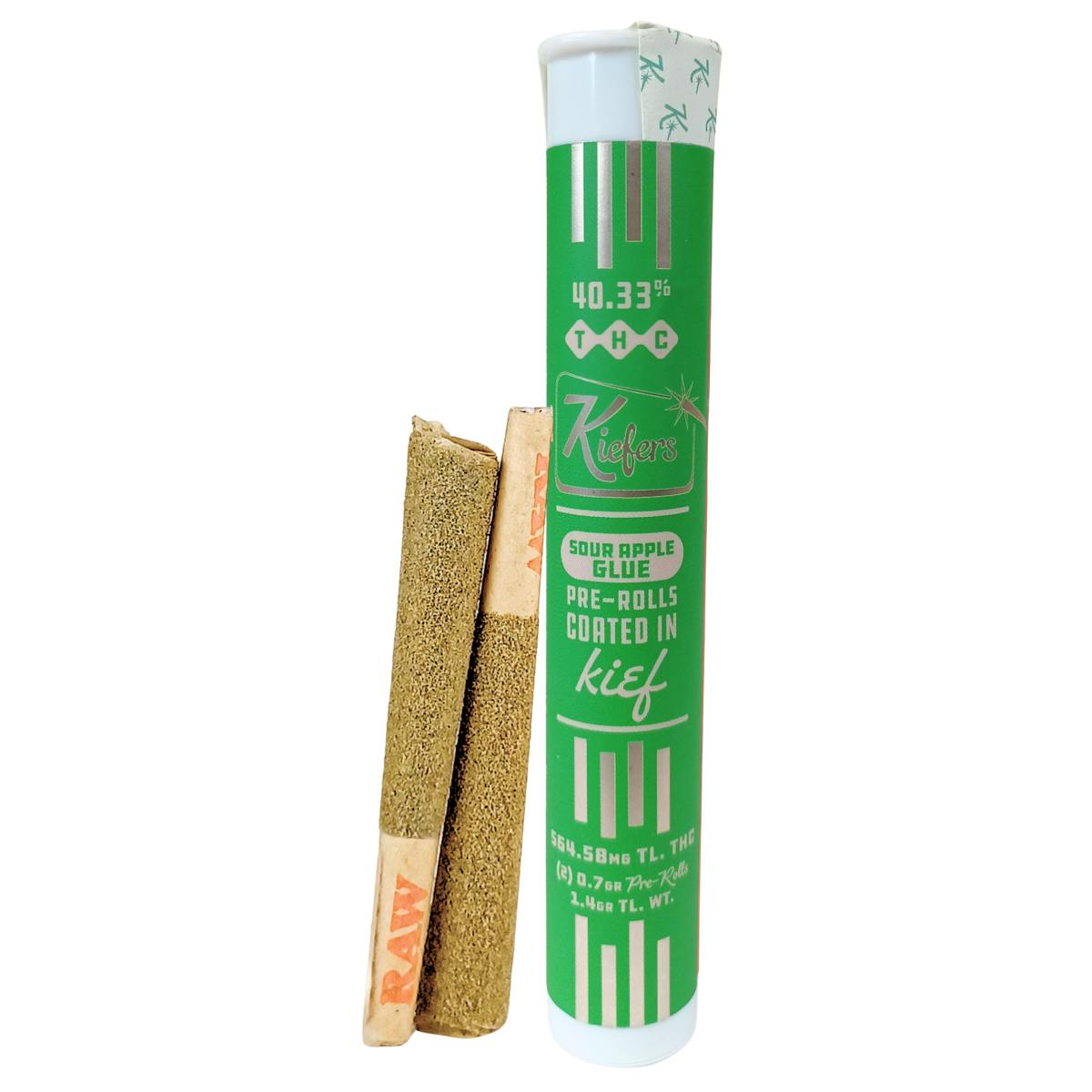 Bison Botanics - Infused Preroll - Kiefers Sour Apple Glue - 2pk