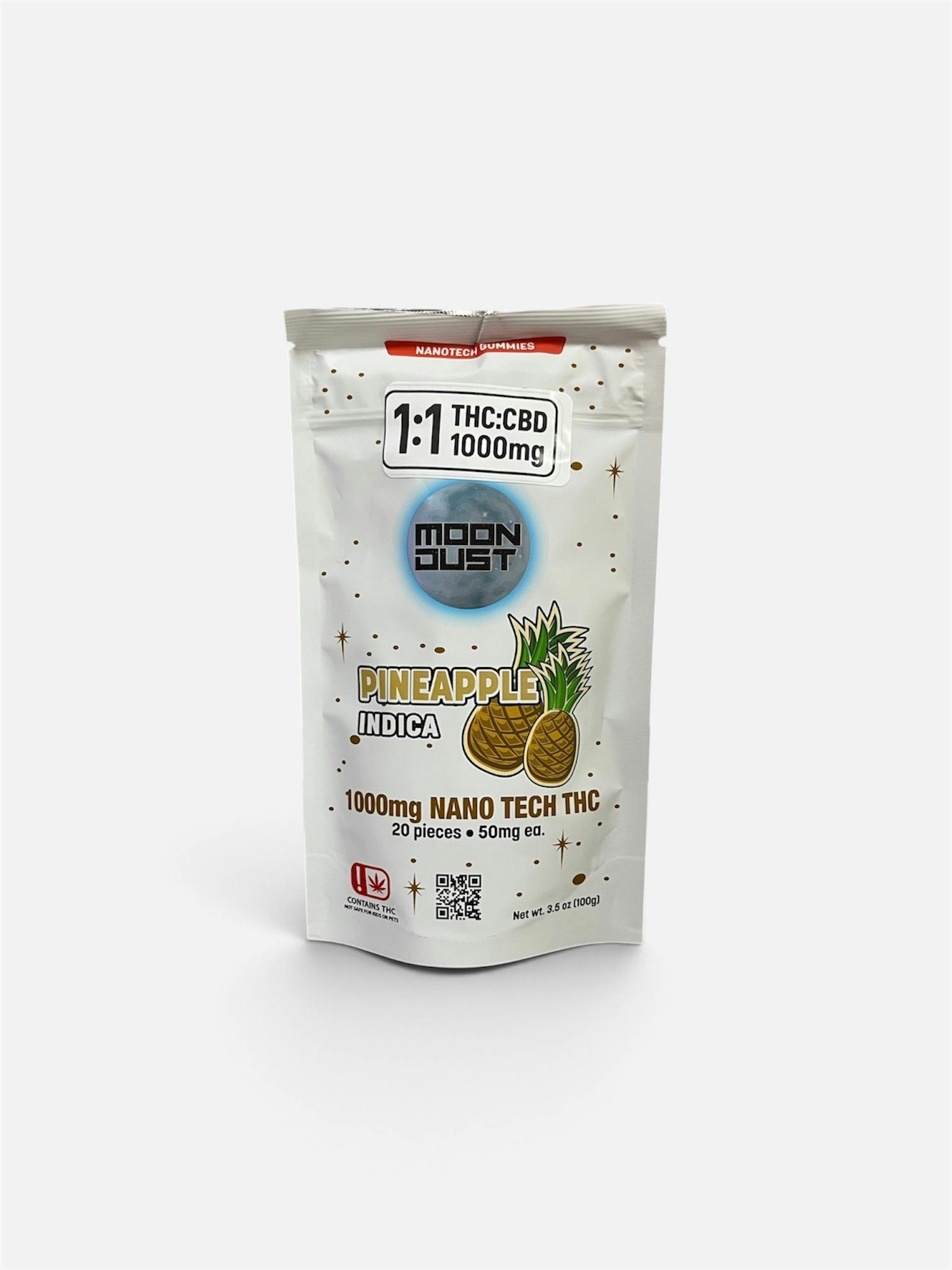Moon Dust Nano Gummies - 1000mg 1:1 THC/CBD - Pineapple