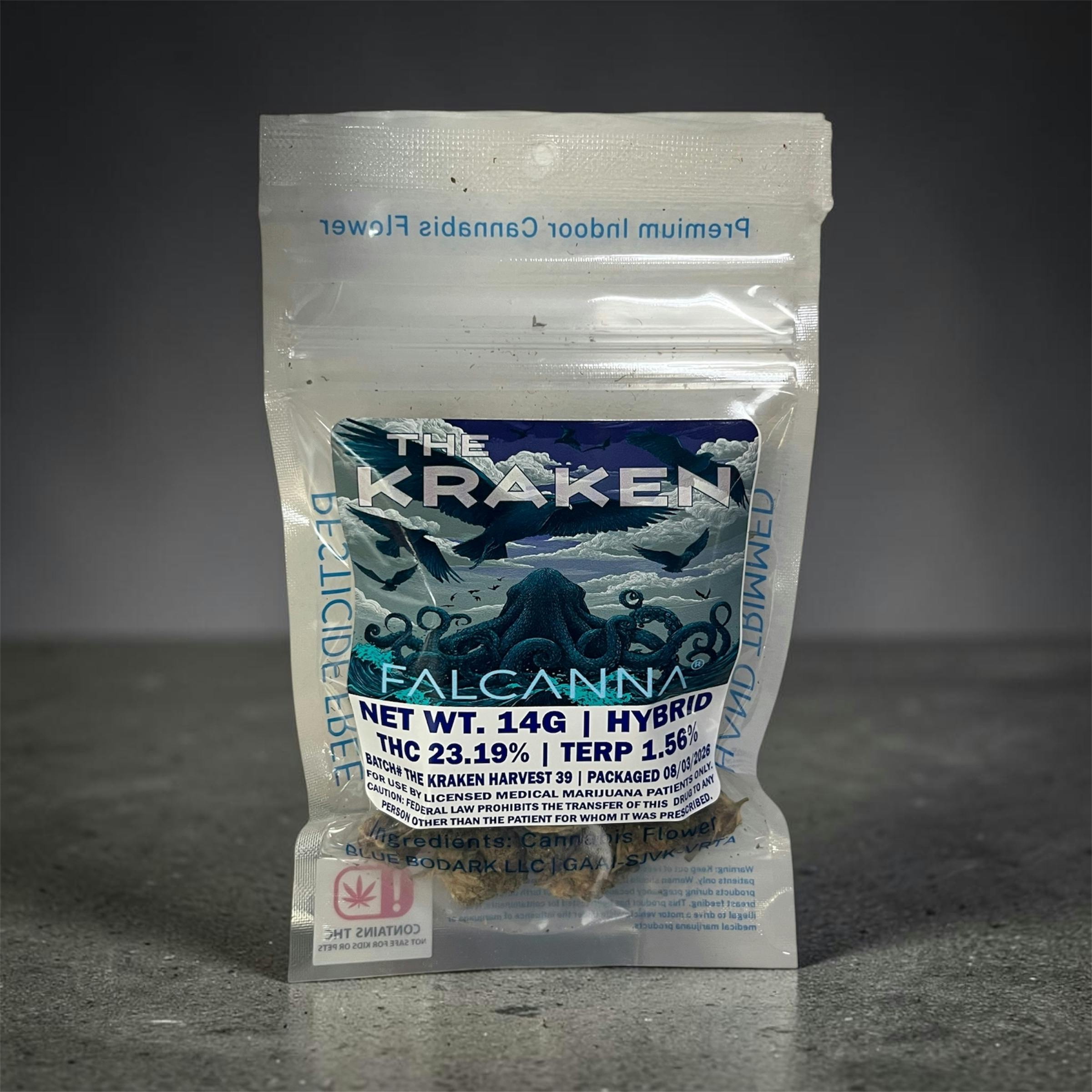 Falcanna Pre-Pack Flower - 14g The Kraken - Hybrid