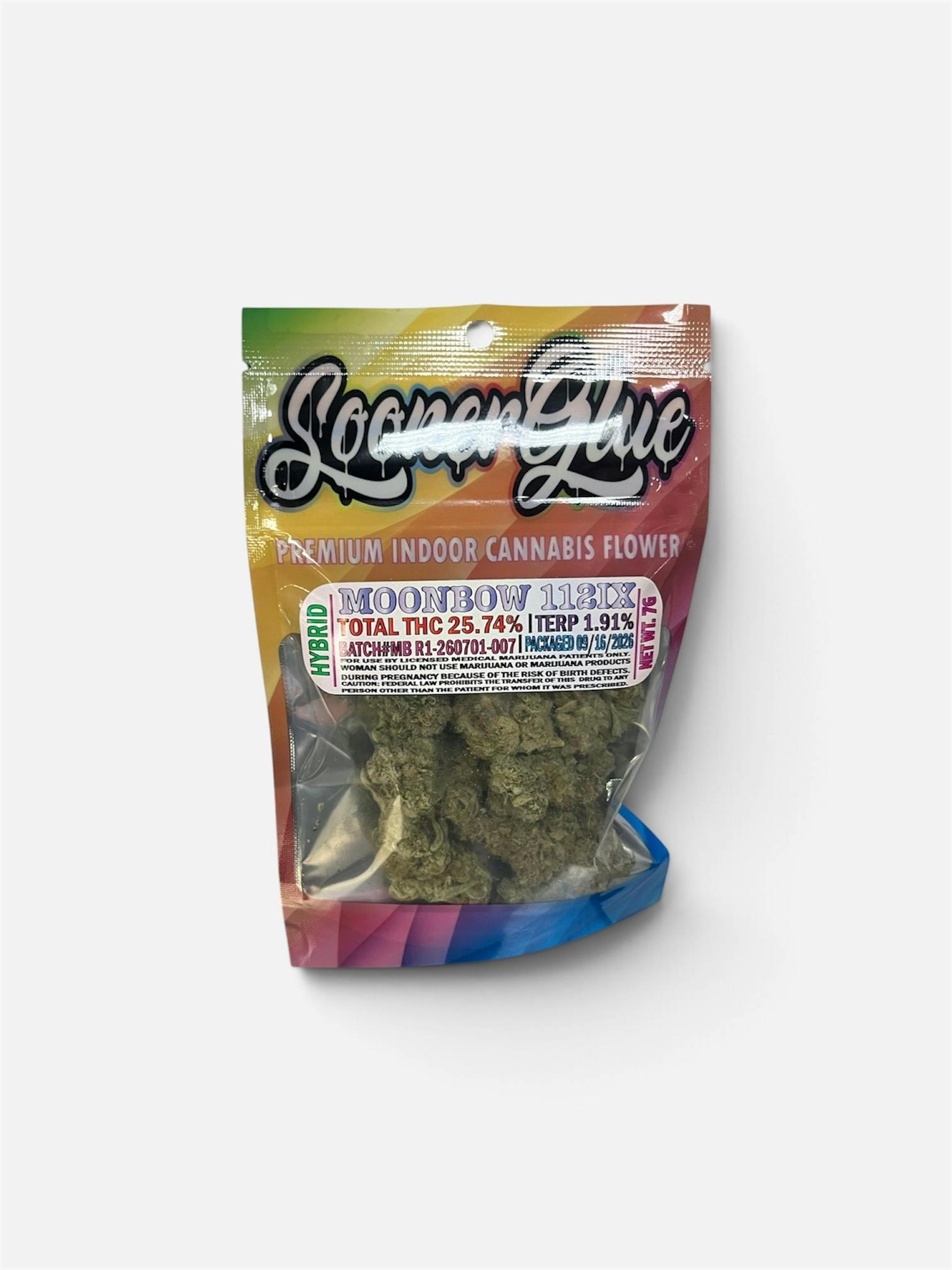 SoonerGlue Pre-Pack Flower - 7g Moonbow 112 IX - Hybrid