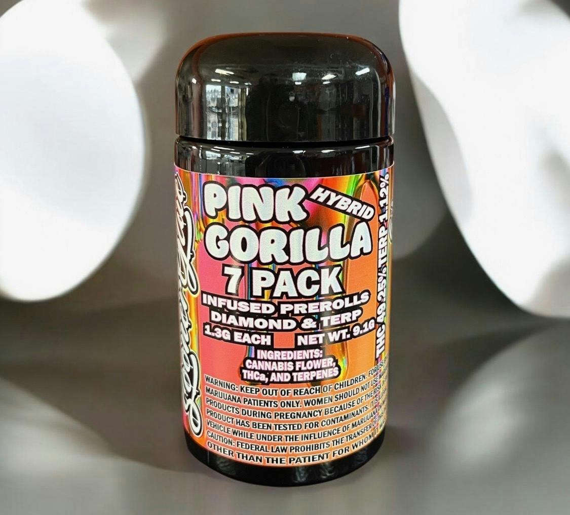 SoonerGlue 7pk - 1.3g Diamond&Terp Infused PR- Pink Gorilla - Hybrid - 9.1g