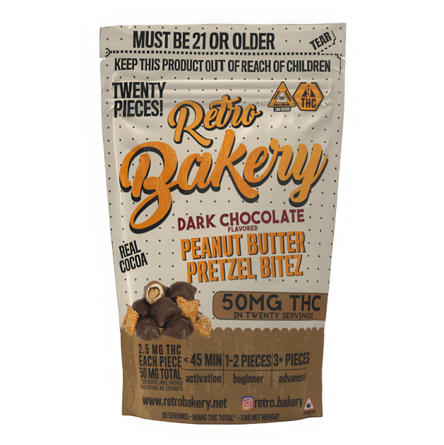 Retro | Pretzel Bitez - Dark Chocolate Peanut Butter | THC:50mg