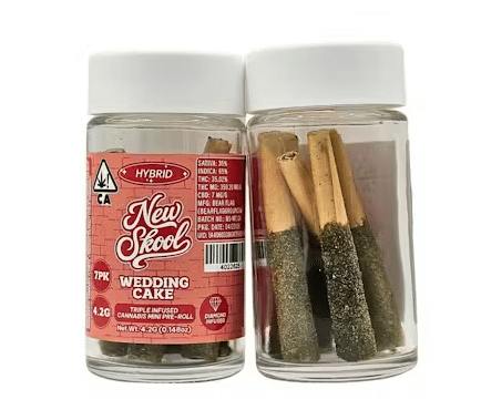 New Skool - Wedding Cake | .6g x 7 Infused Pre-Roll Pack - 4.2 grams