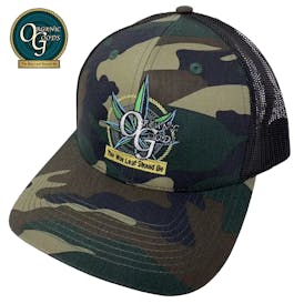 Organic Goods Adjustable Camo Baseball Cap w/ Color Logo