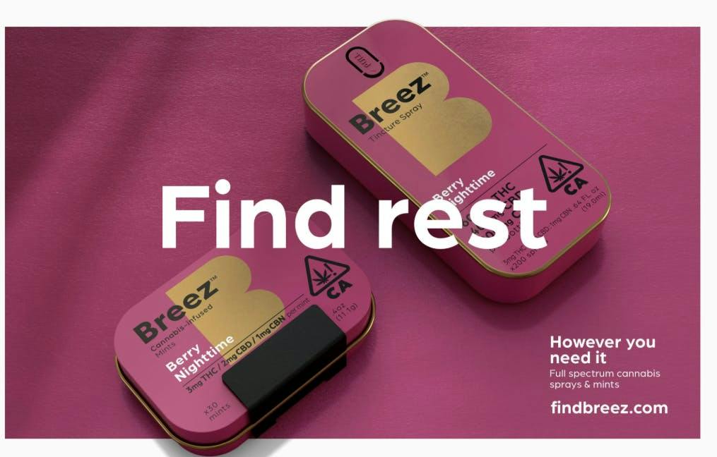 Breez - Berry Nighttime Tin 1:1 Mints | 60mg THC:60mg CBN