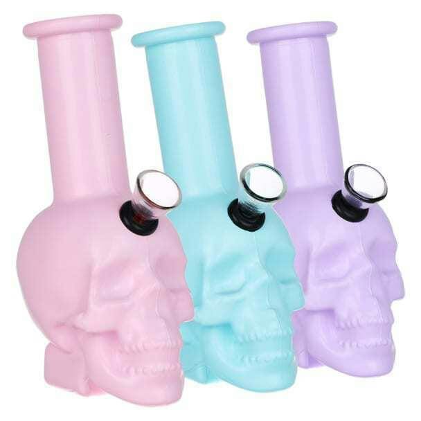 SeshGear 6" Pastel Skull Water Glass Pipe - Assorted