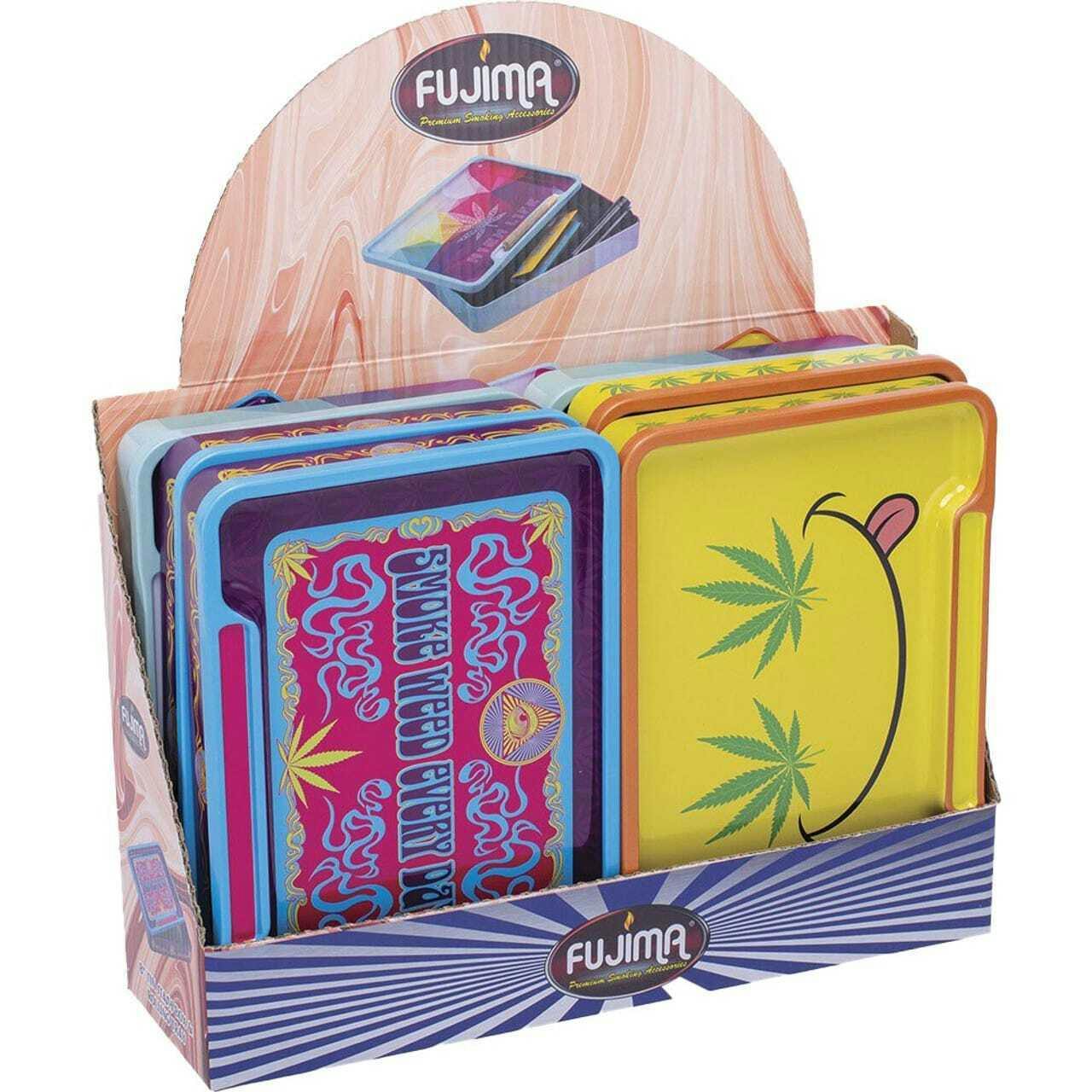 Fujima 8" x 5.75" Leaf Rolling Tray Stash Box - Assorted