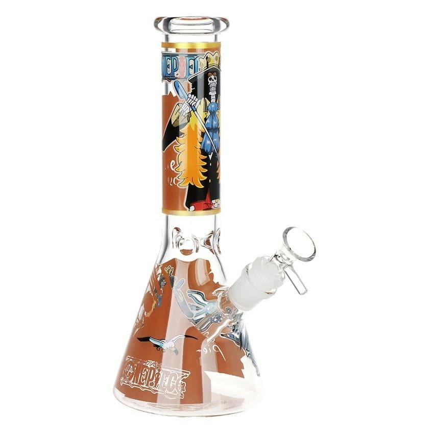 One Treasure Beaker Glass Water Pipe - 10" / 14mm F / 3 Blade - Skeleton
