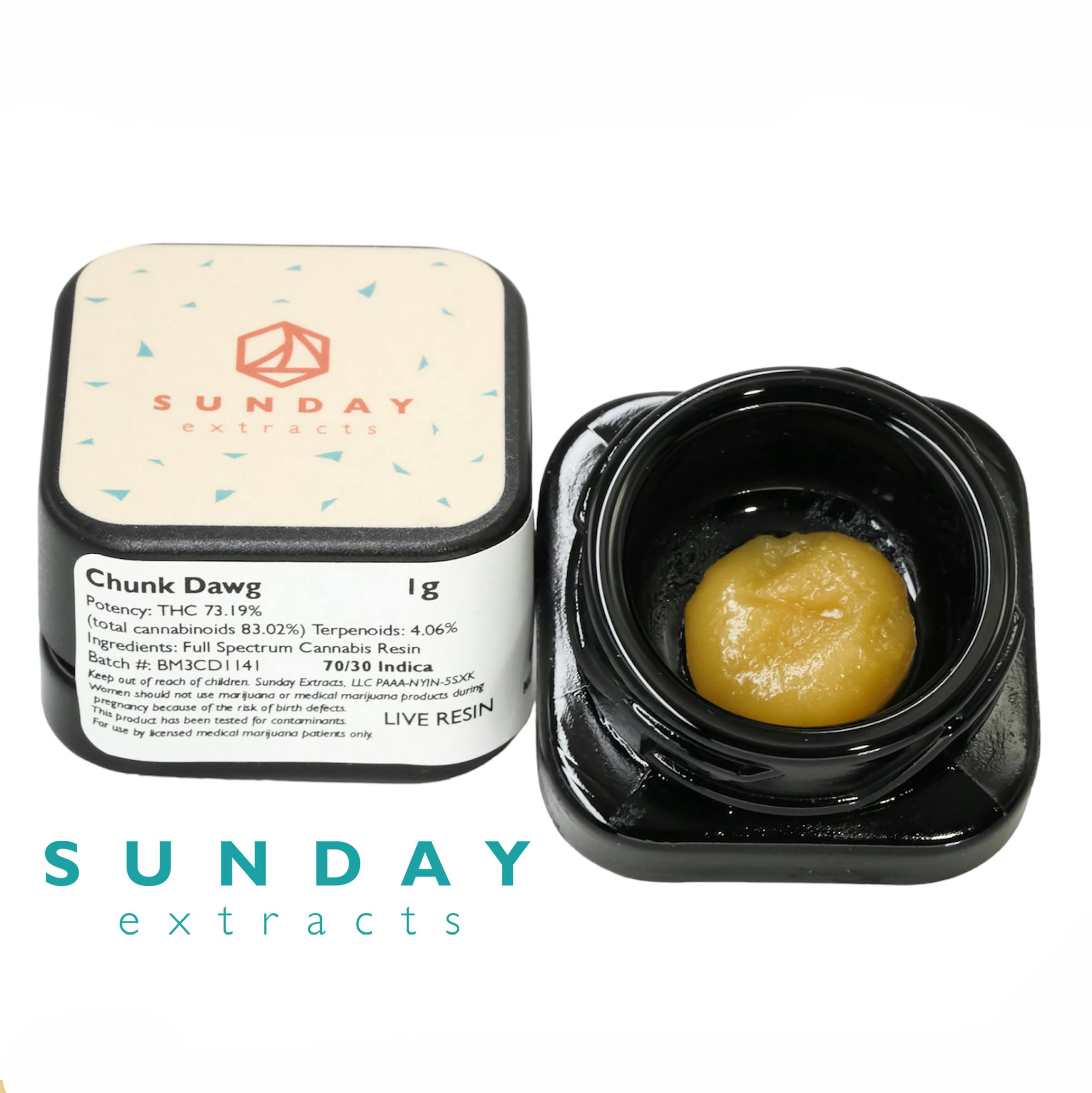 1g Sunday Extracts Indica Live Resin - Chunk Dawg