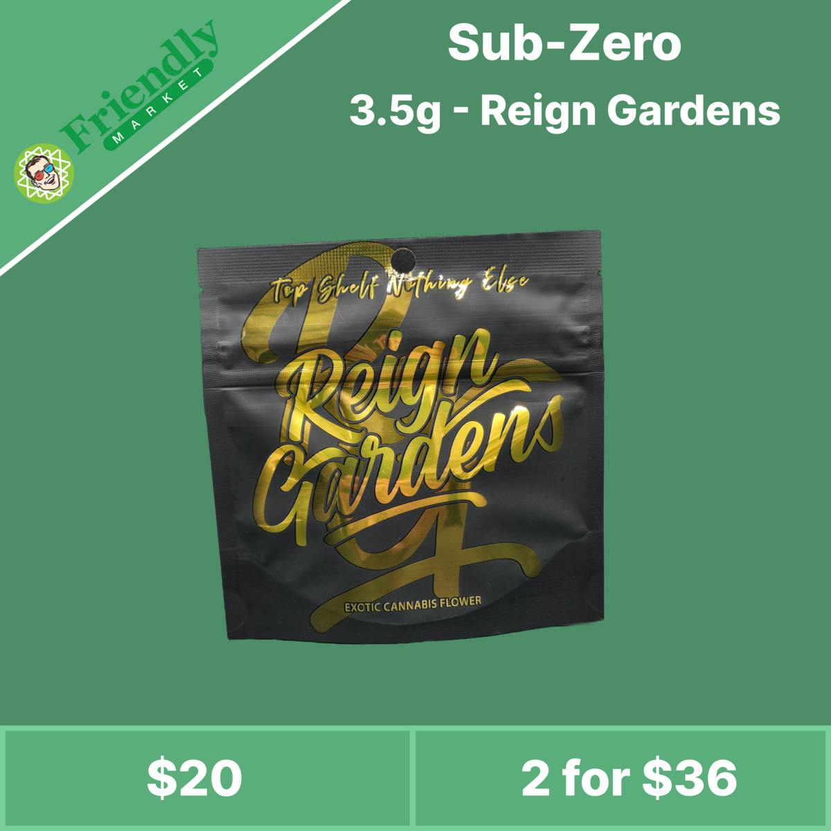 3.5g Pre-Packed Flower - Reign Gardens - Sub-Zero [Hybrid]