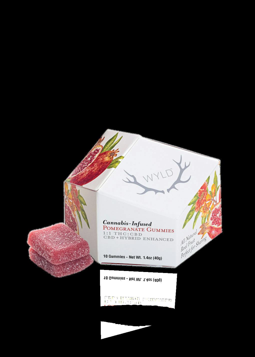 Wyld Pomegranate (H) 1:1 THC:CBD Gummies 10mg 10pk