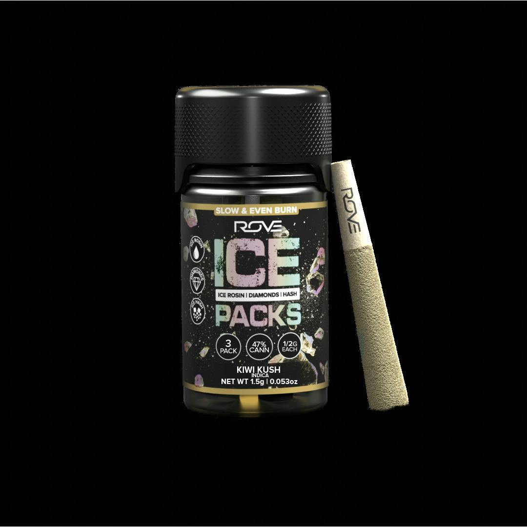 ROVE Kiwi Kush (I) Ice Packs Infused Pre-Roll Multipack 0.5g 3pk